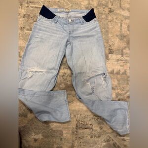Maternity Madewell Light Blue Distressed Women Jeans slouchy boyfriend